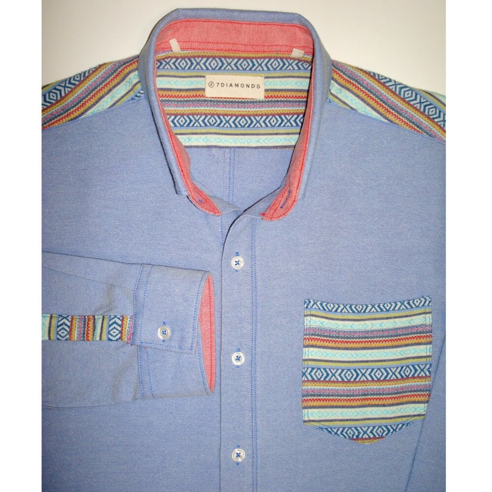 Blue Patterned Men's Shirt